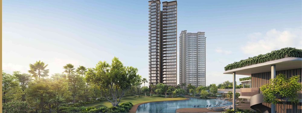 The signature thirty storey tower above the Infinity Lap Pool at Thomson Reserve, artist&rsquo;s impression
