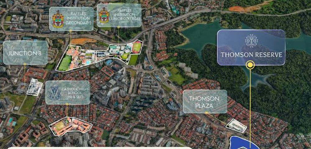 Aerial map of the schools within 2km of Thomson Reserve