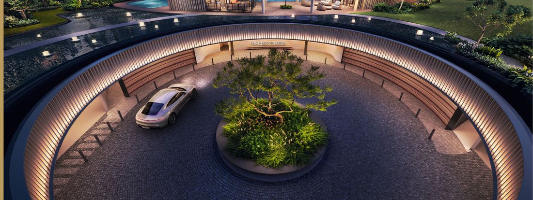 The Grand Arrival at the main entrance at Thomson Reserve, artist&rsquo;s impression