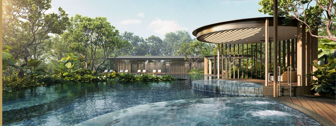 The Hydro Spa Pool and Wellness Pods at Thomson Reserve, artist&rsquo;s impression