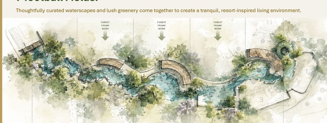 The landscape masterplan at Thomson Reserve, artist&rsquo;s impression