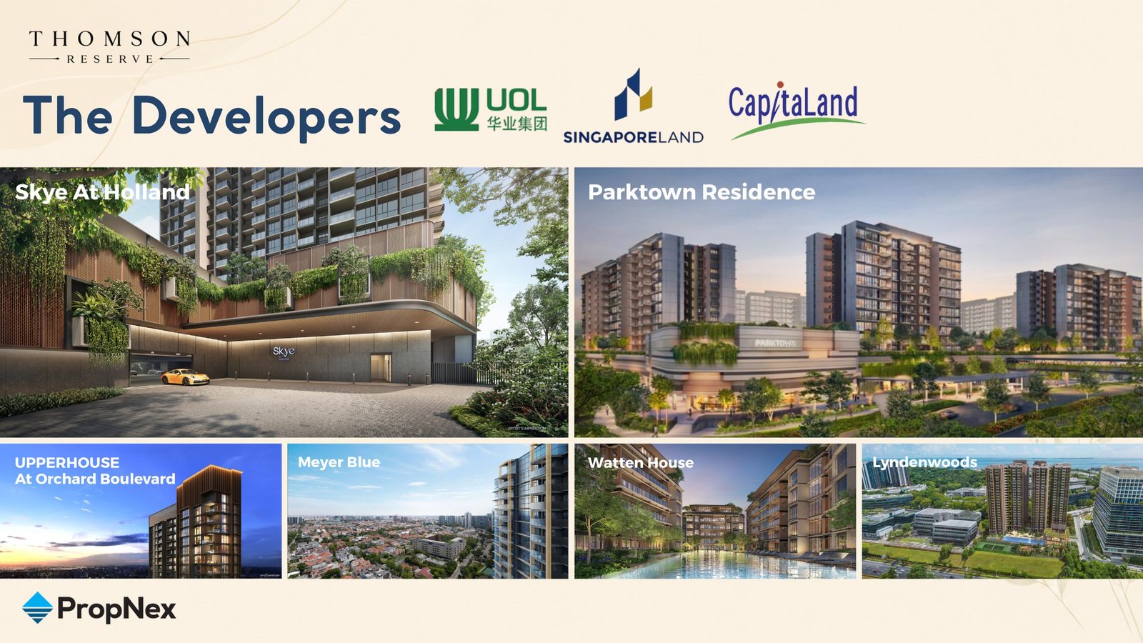 Thomson Reserve developers, UOL, Singapore Land and CapitaLand, with their recent projects