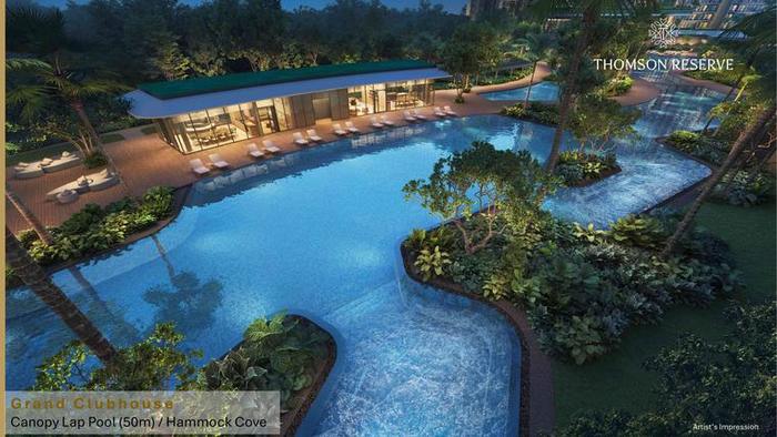 Canopy Lap Pool, 50 metres, and Hammock Cove at Thomson Reserve, artist's impression