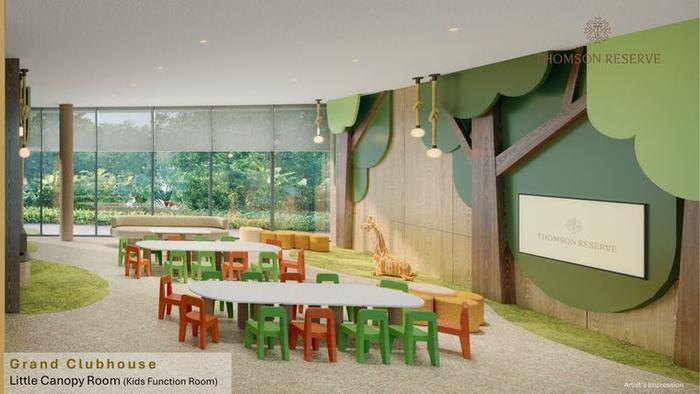 Little Canopy Room, the kids function room at Thomson Reserve, artist's impression