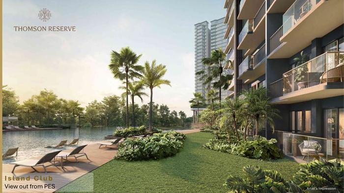 The view out from a private enclosed space on the first storey at Thomson Reserve, artist's impression